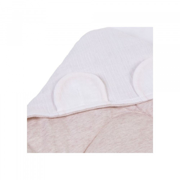 Couverture enveloppante universelle 75x75 cm en mousseline et jersey beige Childhome