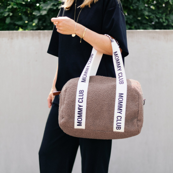 Sac à langer mommy club signature teddy brun doux Childhome