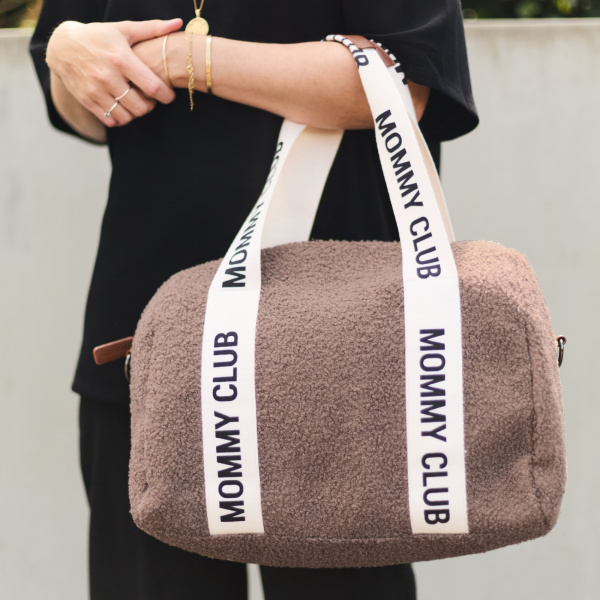 Sac à langer mommy club signature teddy brun doux Childhome