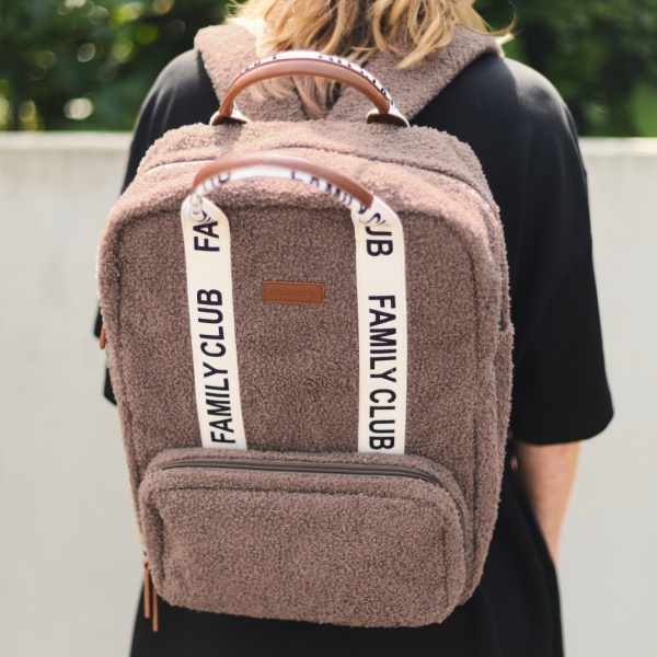Sac à dos à langer family club signature teddy brun doux Childhome