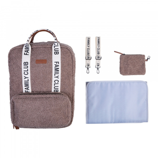 Sac à dos à langer family club signature teddy brun doux Childhome