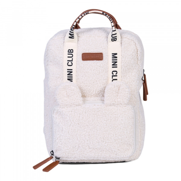 Sac à dos enfant mini club signature teddy ecru Childhome