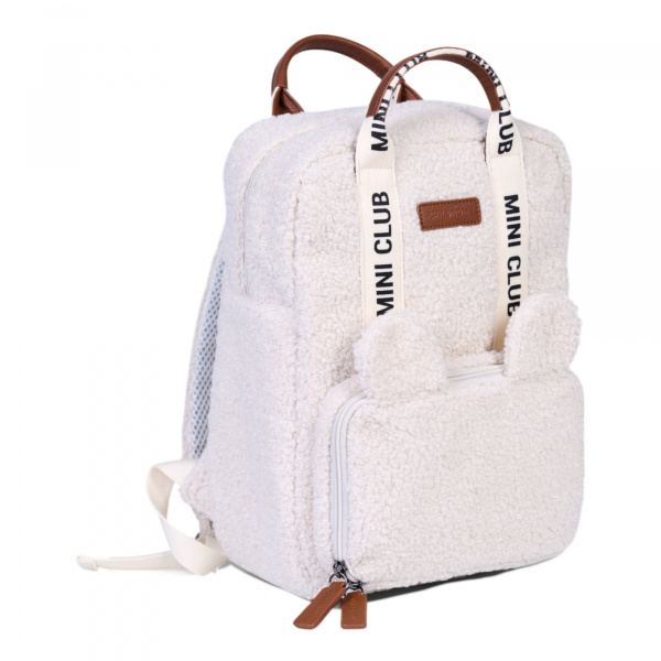 Sac à dos enfant mini club signature teddy ecru Childhome