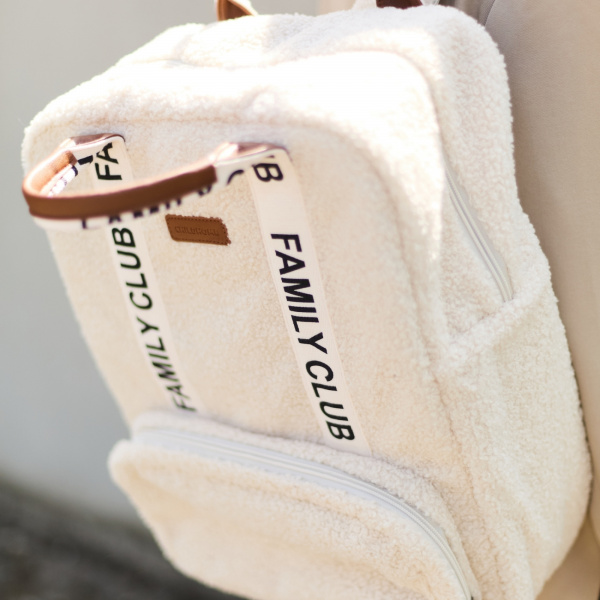 Sac à dos à langer family club signature teddy ecru Childhome