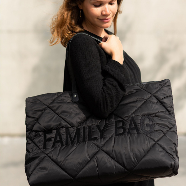 Sac à langer family bag matelassé black Childhome