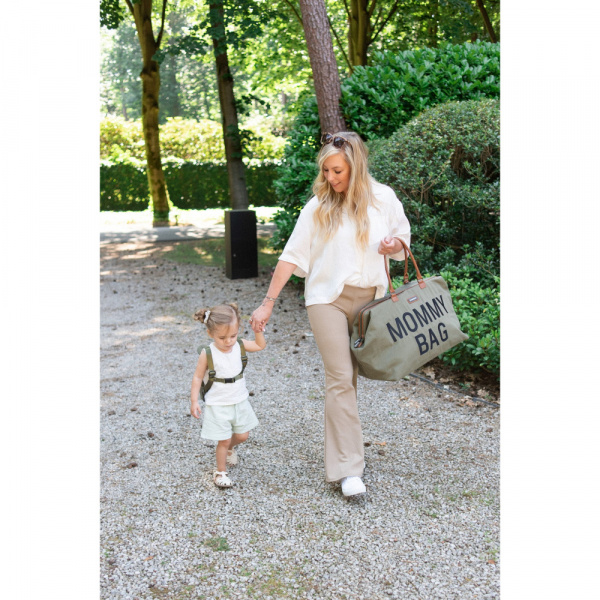 Sac à langer mommy bag canvas gris Childhome