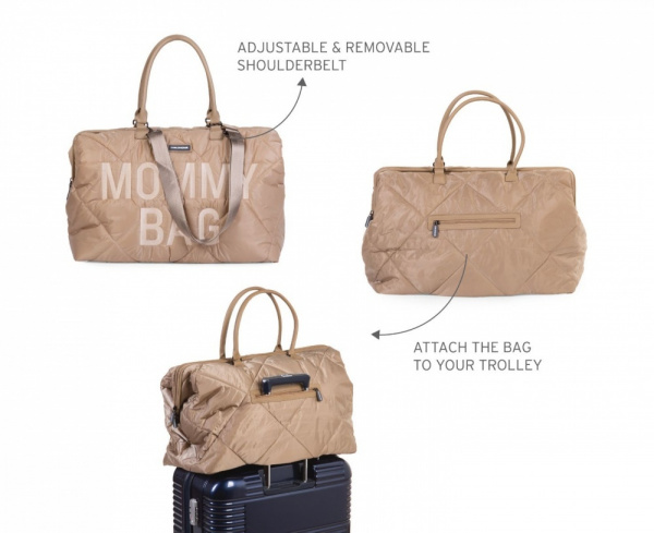 Sac à langer mommy bag matelassé beige Childhome