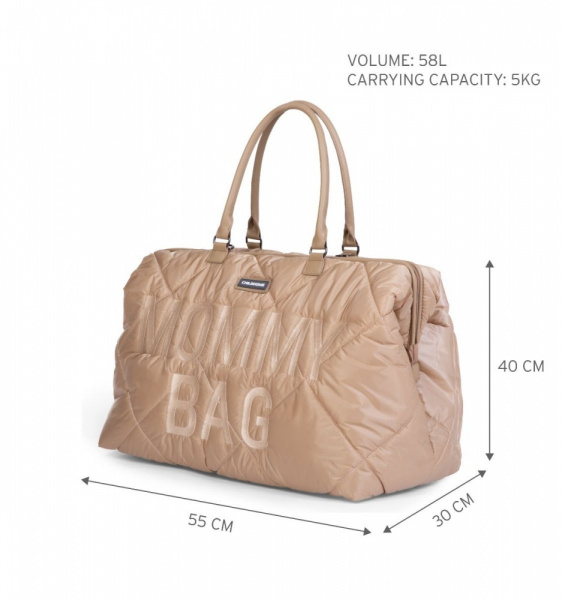 Sac à langer mommy bag matelassé beige Childhome