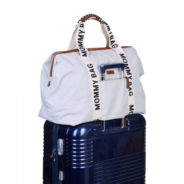 Sac à langer mommy bag signature canvas écru Childhome