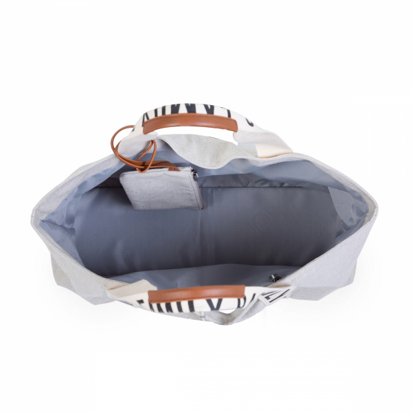 Sac à langer family bag signature canvas gris Childhome