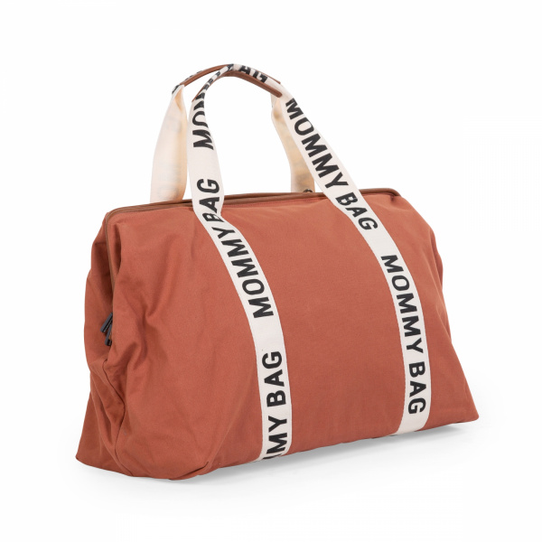 Sac à langer mommy bag signature canvas terracotta Childhome