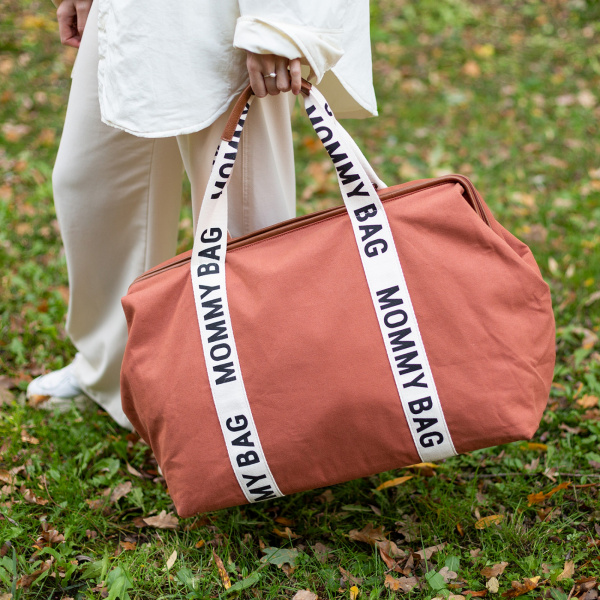Sac à langer mommy bag signature canvas terracotta Childhome