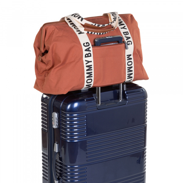 Sac à langer mommy bag signature canvas terracotta Childhome