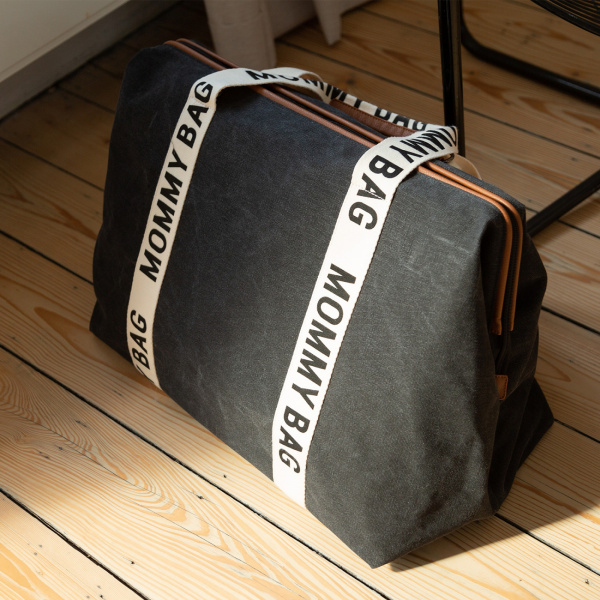 Sac à langer mommy bag signature canvas noir Childhome