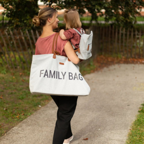 Sac à langer family bag matelassé beige Childhome