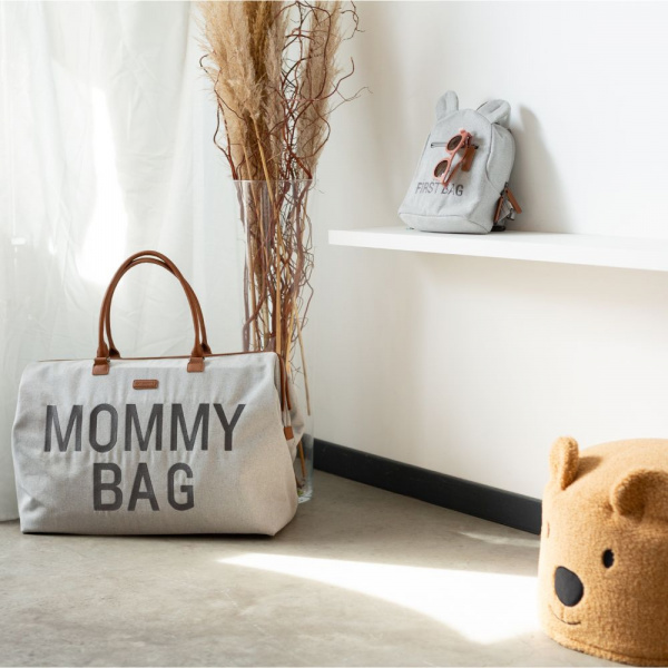 Sac à langer mommy bag canvas gris Childhome