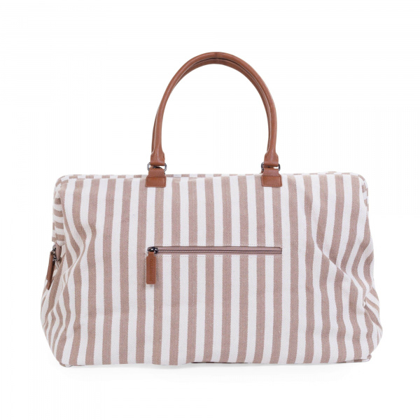 Sac à langer mommy bag rayures nude et terracotta Childhome