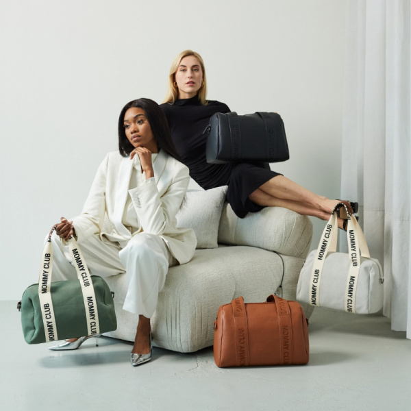 Sac à langer mommy club signature simili cuir vert Childhome