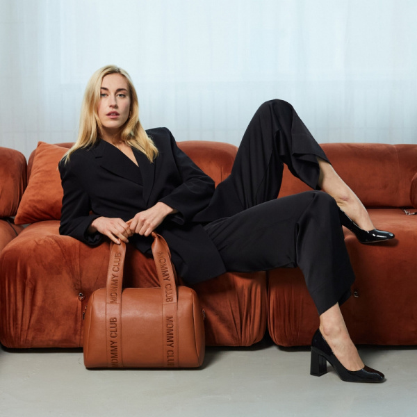 Sac à langer mommy club signature simili cuir vert Childhome