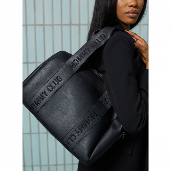 Sac à langer mommy club signature simili cuir noir Childhome