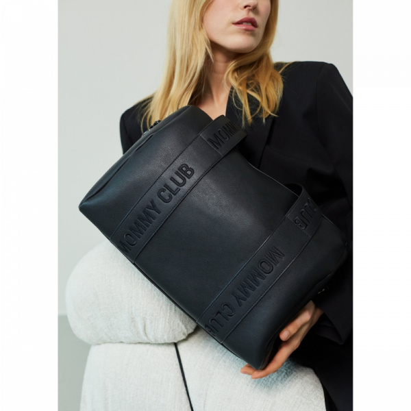 Sac à langer mommy club signature simili cuir noir Childhome