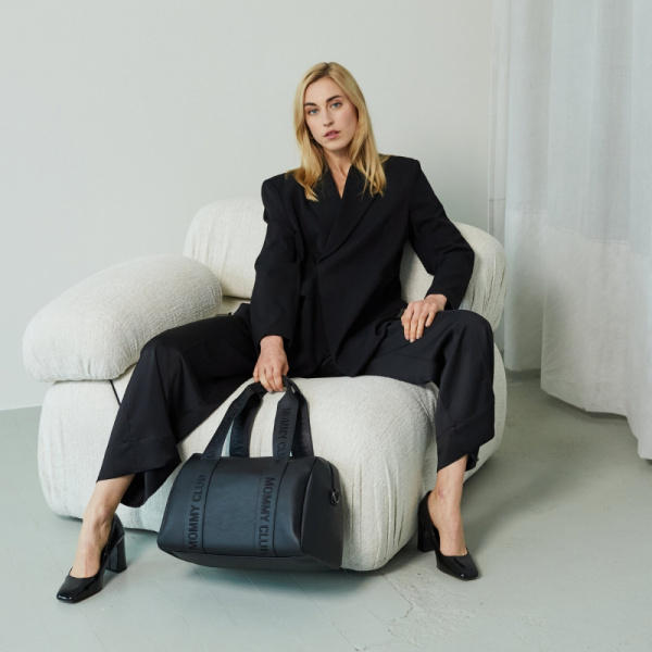 Sac à langer mommy club signature simili cuir noir Childhome