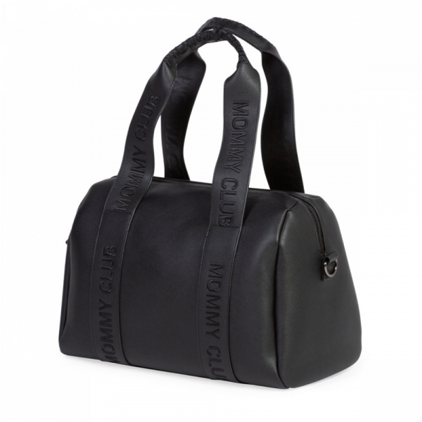 Sac à langer mommy club signature simili cuir noir Childhome