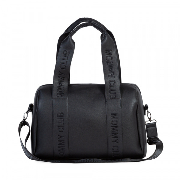 Sac à langer mommy club signature simili cuir noir Childhome