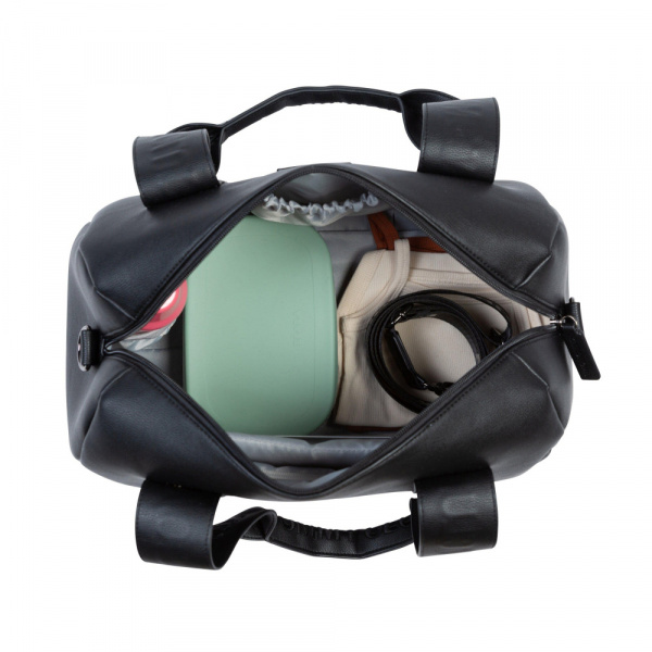 Sac à langer mommy club signature simili cuir noir Childhome