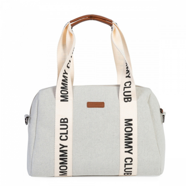 Sac à langer mommy club signature canvas écru Childhome