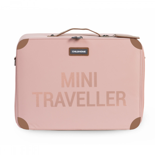 Valise enfant mini traveller rose et cuivre Childhome