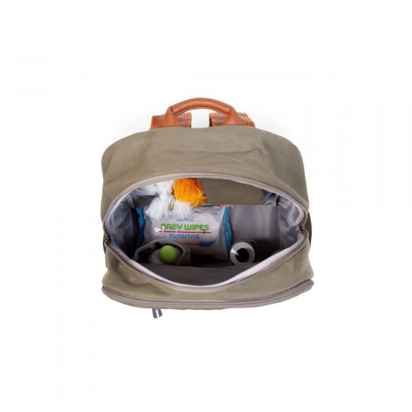 Sac à dos à langer daddy bag canvas kaki Childhome