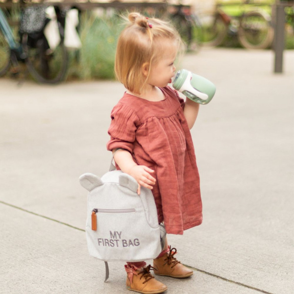 Sac à dos enfant my first bag canvas gris Childhome