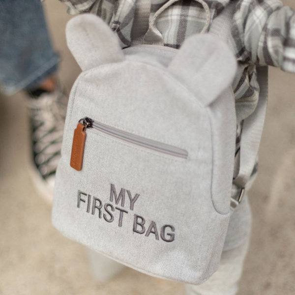 Sac à dos enfant my first bag canvas gris Childhome