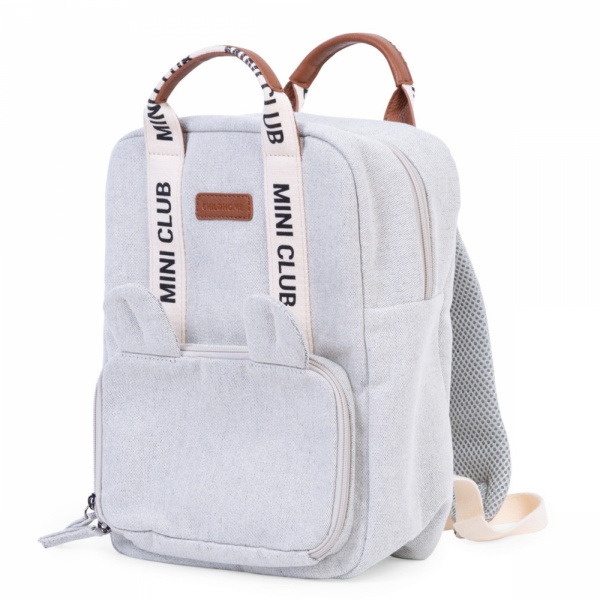 Sac à dos enfant mini club signature canvas off white Childhome