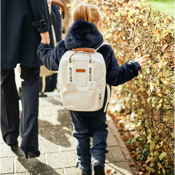 Sac à dos enfant mini club signature canvas off white Childhome