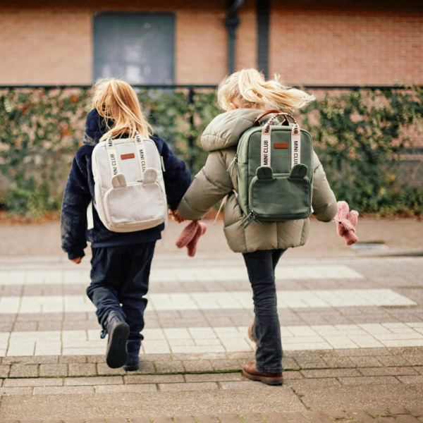 Sac à dos enfant mini club signature canvas off white Childhome
