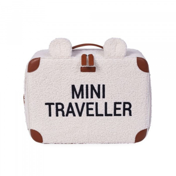 Valise enfant mini traveller teddy écru Childhome