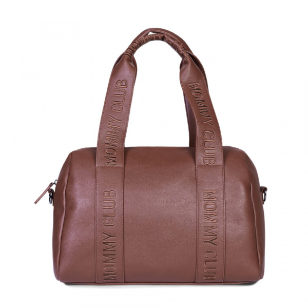 Sac à langer mommy club signature simili cuir marron foncé Childhome