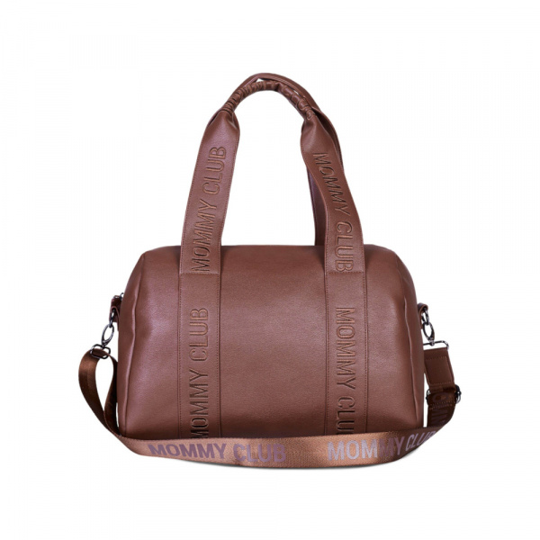 Sac à langer mommy club signature simili cuir marron foncé Childhome