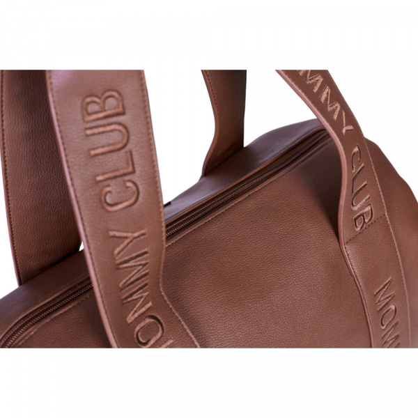Sac à langer mommy club signature simili cuir marron foncé Childhome