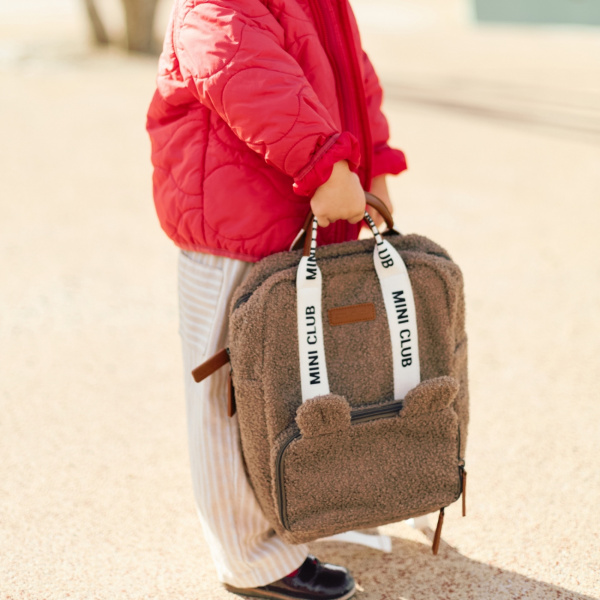 Sac à dos enfant mini club signature teddy brun doux Childhome