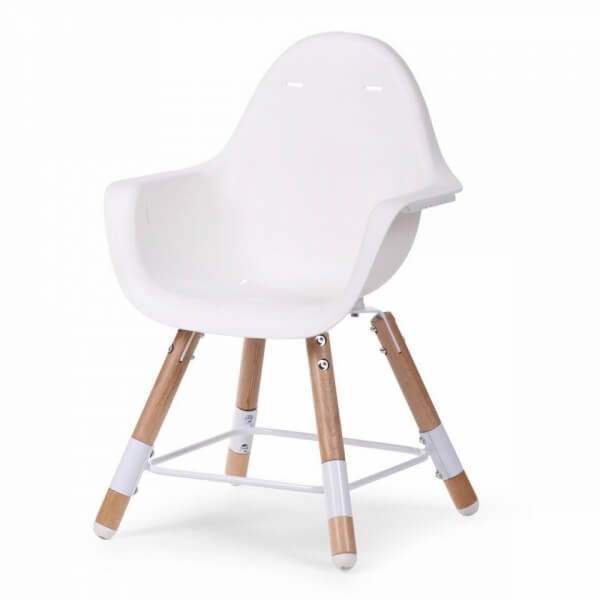 Chaise haute évolutive evolu 2 blanc + pieds longs Childhome