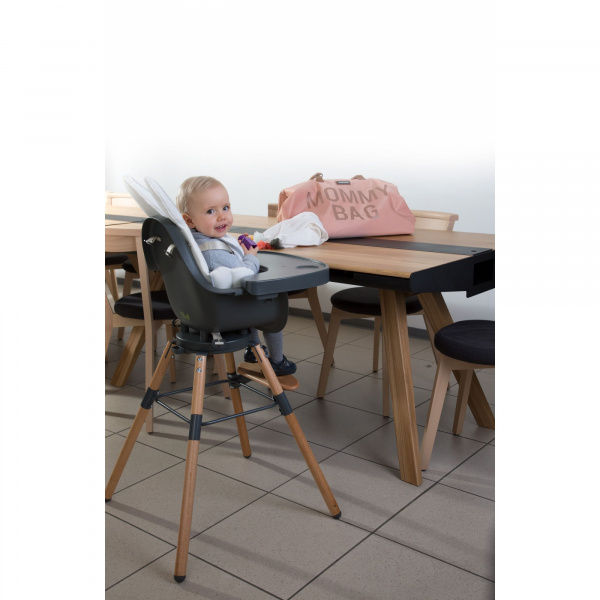Pack chaise haute évolutive evolu 2 grise + tablette grise Childhome