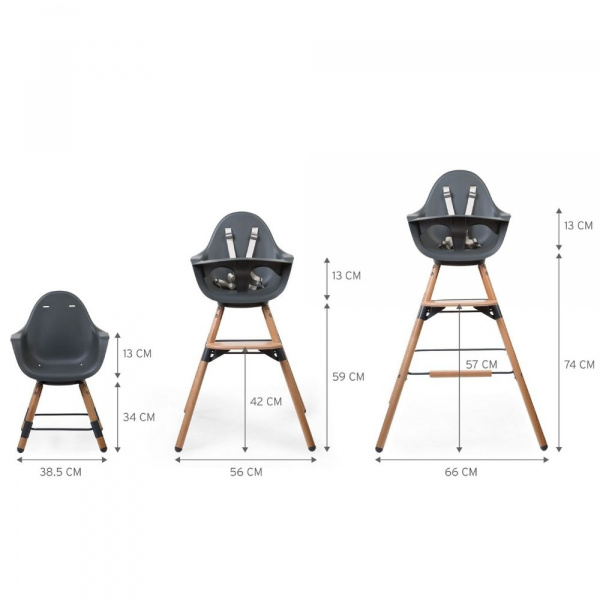 Chaise haute évolutive evolu 2 blanche Childhome