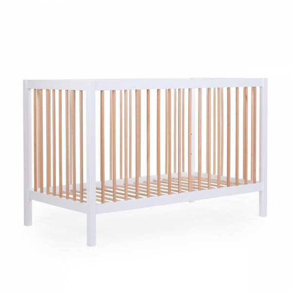 Lit bébé 60x120cm blanc et naturel cot 97 Childhome