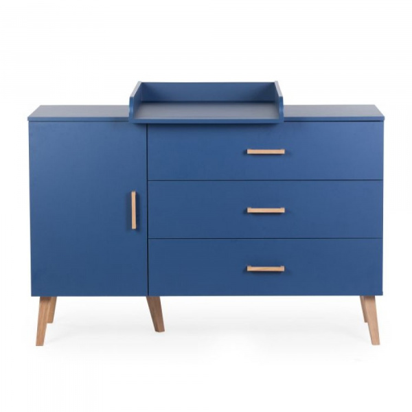 Commode bold blue bleu avec plan à langer Childhome