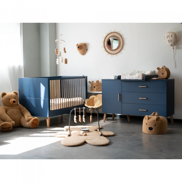 Commode bold blue bleu avec plan à langer Childhome