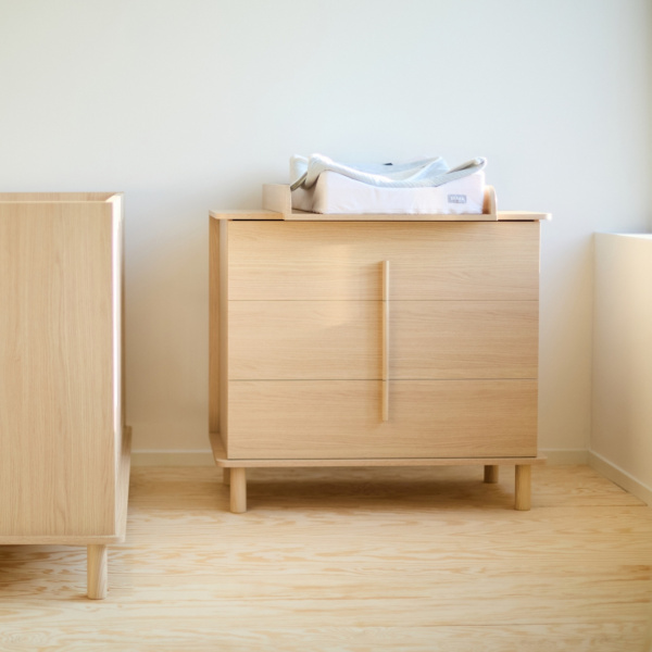 Commode nordica naturel avec plan à langer Childhome
