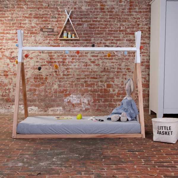 Lit tipi 70x140cm naturel/blanc Childhome